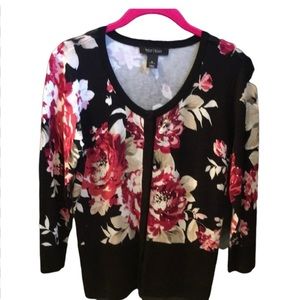 🆕 WHBM Sequined Rose Sweater Top